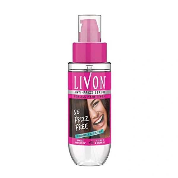 Livon Hair Serum for Women & Men| All Hair Types |Smooth, Frizz free & Glossy Hair | With Moroccan Argan Oil & Vitamin E (Pack Of 2) - 50ml
